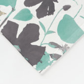 Clematis Floral Pattern Chocolate Mint Fleece Deken (Hoek)