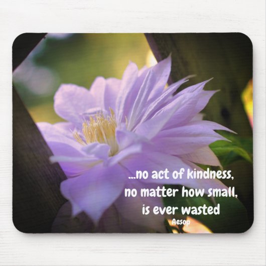 Clematis Flower Inspirerend Kindness Quote Muismat (Voorkant)