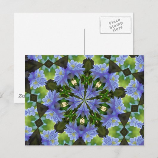 Clematis Flower Kaleidoscope Briefkaart (Voorkant / Achterkant)