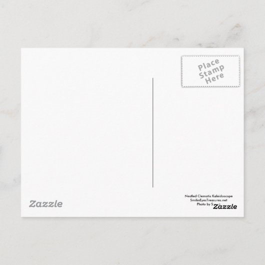 Clematis Flower Kaleidoscope Briefkaart (Achterkant)