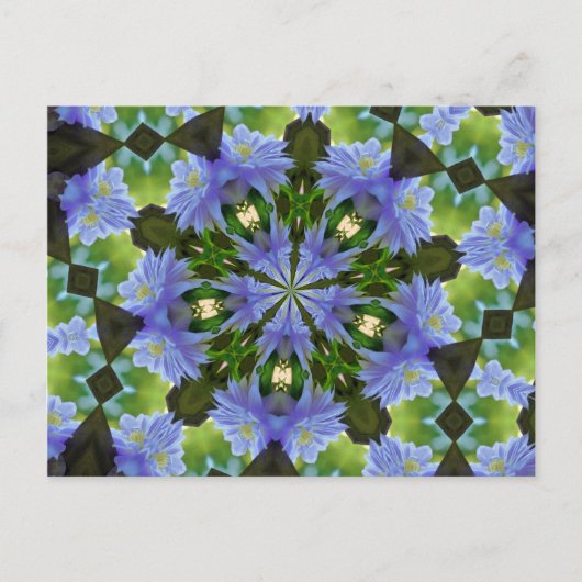 Clematis Flower Kaleidoscope Briefkaart (Voorkant)