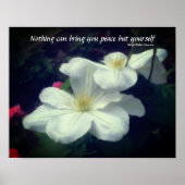 Clematis Flower Peace Quote Inspirerend Poster (Voorkant)
