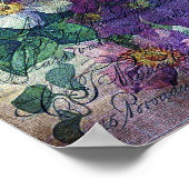 Clematis Flowering Vine Handwriting Grunge Poster (Hoek)