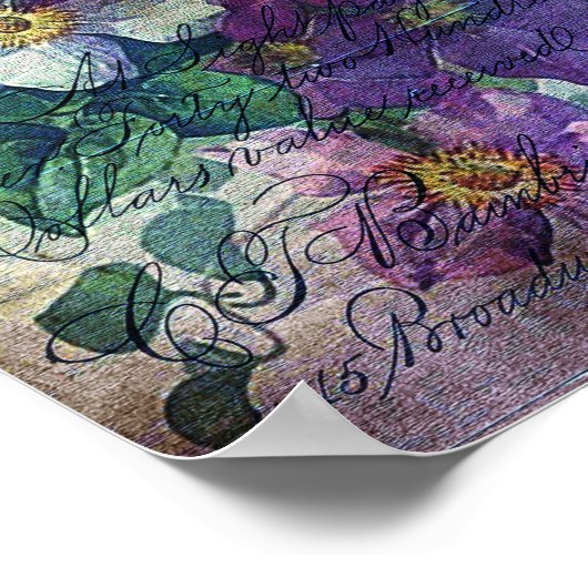 Clematis Flowering Vine Handwriting Grunge Poster (Hoek)