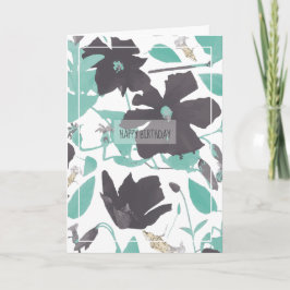 Clematis Flowers Art Happy Birthday Card Kaart
