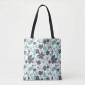 Clematis Flowers Blauwgroen Botanische Bloemen Tote Bag (Voorkant)