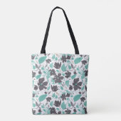 Clematis Flowers Blauwgroen Botanische Bloemen Tote Bag (Achterkant)