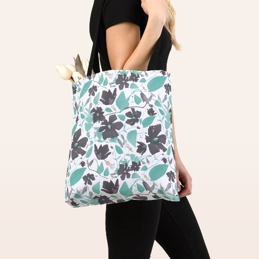 Clematis Flowers Blauwgroen Botanische Bloemen Tote Bag