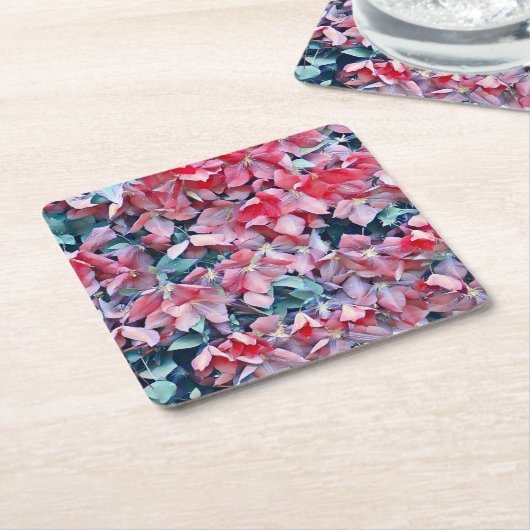 Clematis Flowers Kartonnen Onderzetters (Schuin)