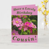 Clematis Flowers Verjaardag Kaart voor neef (Gele Bloem)