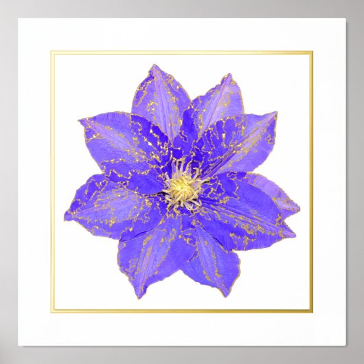 Clematis Folie Accent Print Poster (Voorkant)