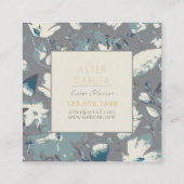 Clematis Geel Geel Grijze Gekleurde Waterverf Bloe Vierkante Visitekaartje (Achterkant)