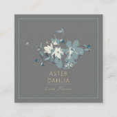 Clematis Geel Geel Grijze Gekleurde Waterverf Bloe Vierkante Visitekaartje (Voorkant)