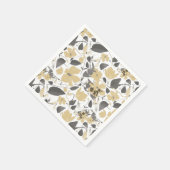 Clematis Geel Grijs Botanische Waterverf Servet (Hoek)