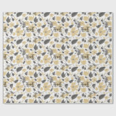 Clematis Geel Waterverf Bloemen Cadeaupapier (Vlak)