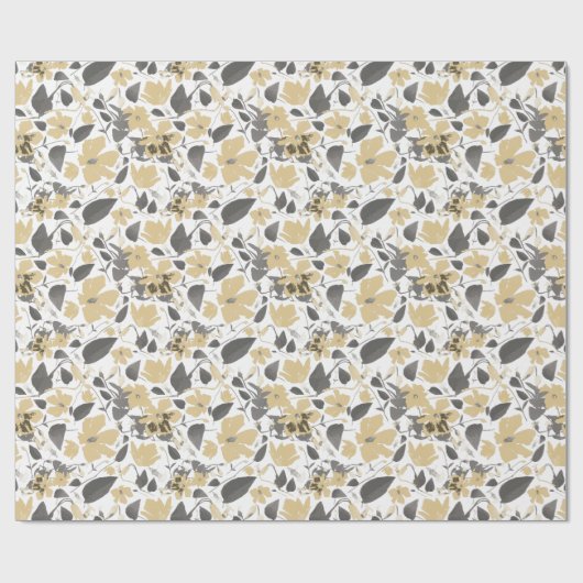 Clematis Geel Waterverf Bloemen Cadeaupapier (Vlak)