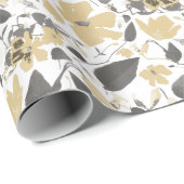 Clematis Geel Waterverf Bloemen Cadeaupapier (Rol Hoek)