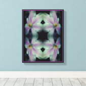 Clematis gloeit Abstract dicht Canvas Afdruk (Insitu (Houten vloer))