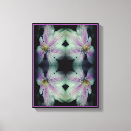 Clematis gloeit Abstract dicht Canvas Afdruk (Voorkant)