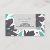 Clematis Gray Blauwgroen Floral Pattern Visitekaartje (Achterkant)