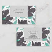 Clematis Gray Blauwgroen Floral Pattern Visitekaartje (Voorkant / Achterkant)