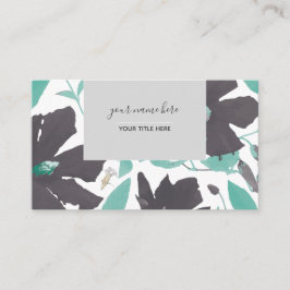 Clematis Gray Blauwgroen Floral Pattern Visitekaartje