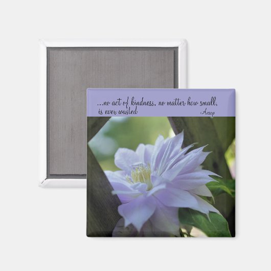 Clematis Inspirerend Vriendelijkheid Quote Magnet (Voorkant / Achterkant)