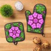 Clematis Kaleidoscoop Ovenwant & Pannenlap Set (Top down)