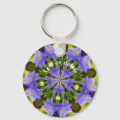 Clematis Kaleidoscope Flower Art Personalized Sleutelhanger (Voorkant)