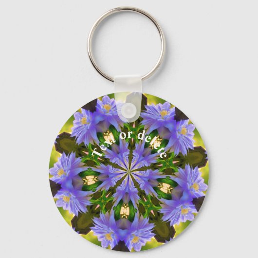 Clematis Kaleidoscope Flower Art Personalized Sleutelhanger (Voorkant)