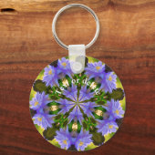Clematis Kaleidoscope Flower Art Personalized Sleutelhanger (Achterkant)