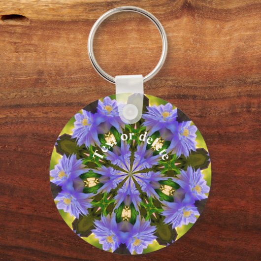 Clematis Kaleidoscope Flower Art Personalized Sleutelhanger (Achterkant)