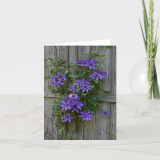 Clematis klimt op het hek bedankkaart