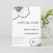 Clematis Lijntekening Formeel 🌸 Bloemendecor Mode Save The Date (Staand voorkant)