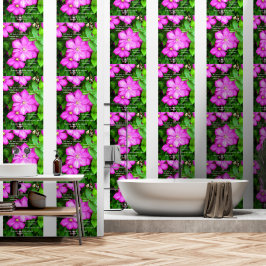 Clematis met Romeinen 5:3-5 Behang