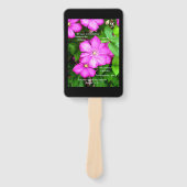 Clematis met Romeinen 5:3-5 Handwaaier (Voorkant)