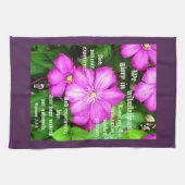 Clematis met Romeinen 5:3-5 Theedoek (Horizontaal)