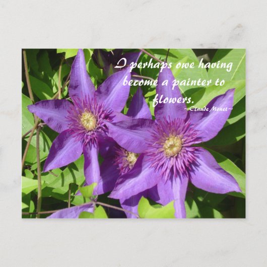 Clematis - Monet Briefkaart (Voorkant)