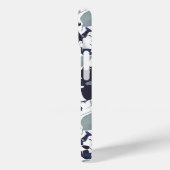 Clematis Navy Grey Bloemen Waterverf Patroon Case-Mate iPhone Case (Achterkant / Links)