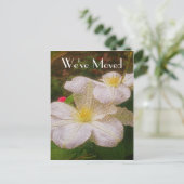 Clematis New Address Floral Art Aankondigingskaart (Staand voorkant)