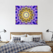 Clematis Om Mandala Stretched Canvas Print (Insitu (Slaapkamer))