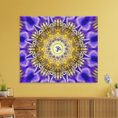 Clematis Om Mandala Stretched Canvas Print (Insitu (Woonkamer))