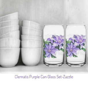 Clematis Paars Blikvorm Glas