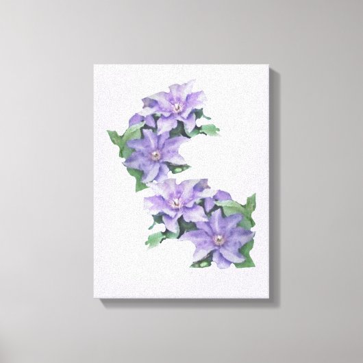 Clematis Paars Canvas Afdruk (Voorkant)