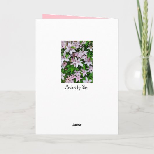 Clematis Paarse Vining Flower op Trellis Blank Kaart (Achterkant)