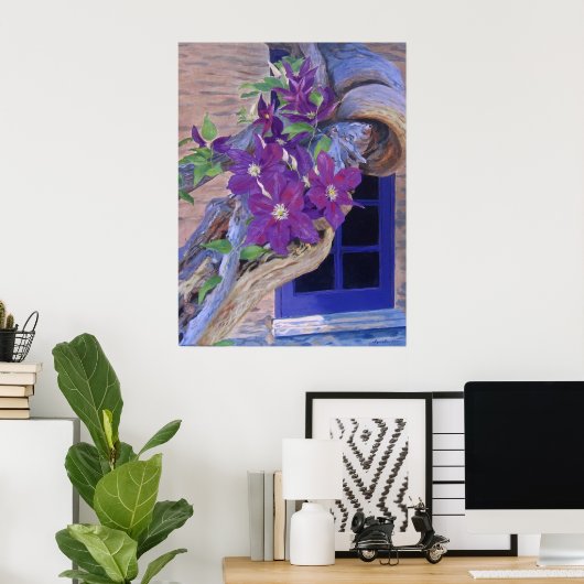 clematis poster/druk poster (Thuiskantoor)