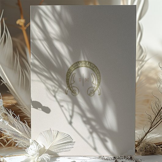  Clematis & Primrose Art Nouveau bruiloft Kaart