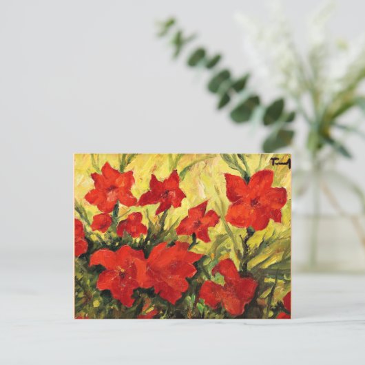 Clematis Red Flowers Briefkaart (Staand voorkant)