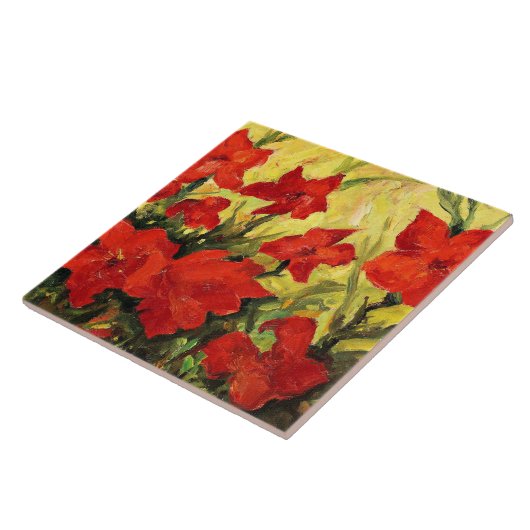 Clematis Red Flowers Tegeltje (Zijkant)