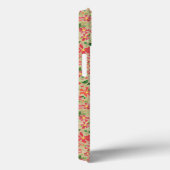 Clematis roze, rood, Oranje Floral Pattern op Taup Case-Mate iPhone Case (Achterkant / Rechts)